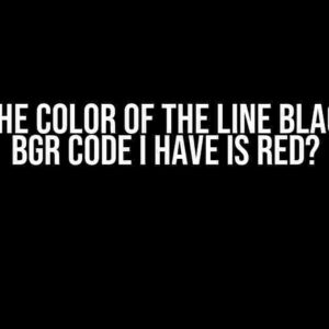 Why is the color of the line black if the BGR Code I have is red?